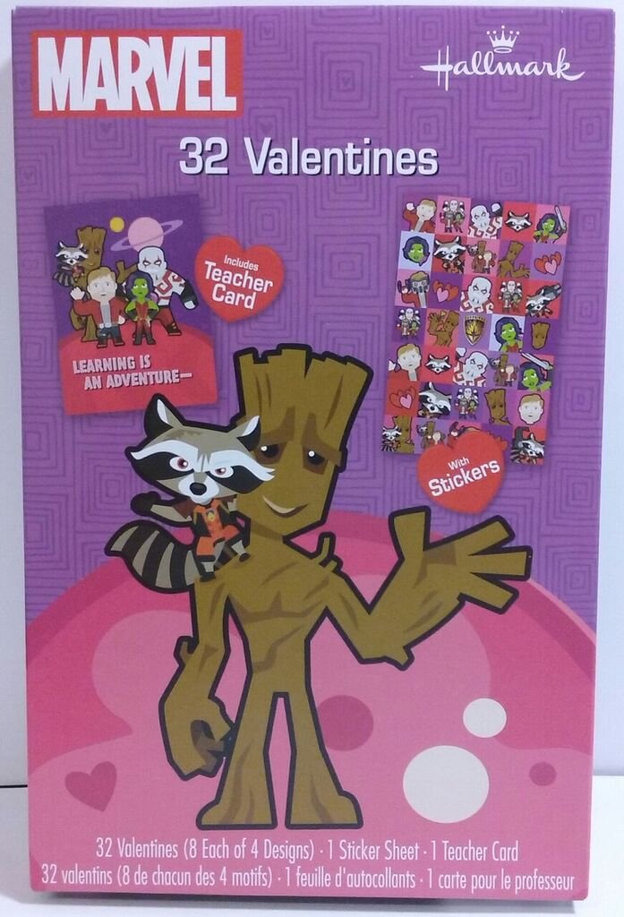 Hallmark Marvel Guardians of the Galaxy 32 Valentines, Includes Teacher Card and Stickers