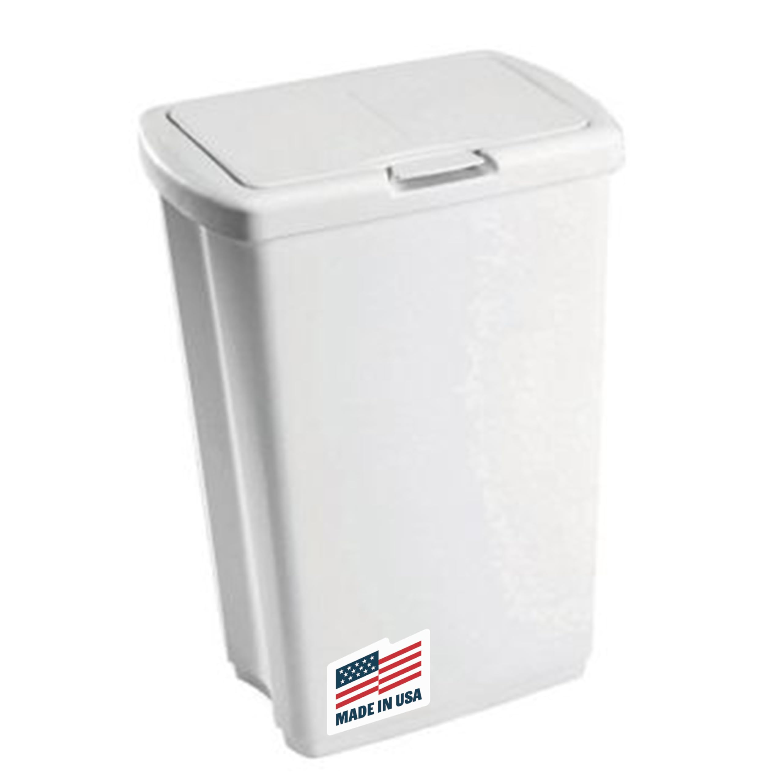 Rubbermaid 13 Gal. White Spring-Top Wastebasket 53-quart