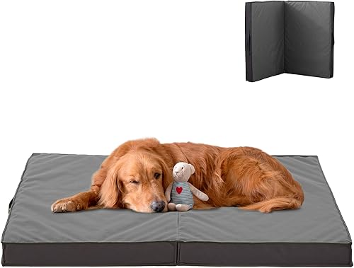 Miniatura 12 de Camas para Perros Grandes al Aire Libre, Cama para Perros Impermeable Portátil Plegable con Funda Lavable, Ortopédica para Exteriores e Interiores,