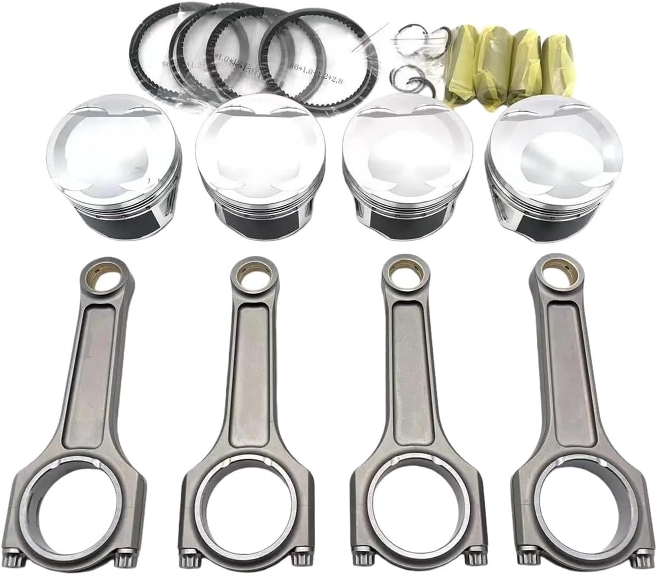 G4KF G4KH 9.5:1 Forged Pistons & Conrods Compatible For Hyundai Compatible For Genesis Coupe 2.0T Theta