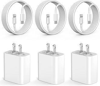 IIOZO 3 Pack 20W USB C iPhone Fast Charger Block & 6FT MFi Certified USB C to Lightning Cable Compatible with iPhone 14/13/12/11/XS/XR/X/8/8 Plus, iPad