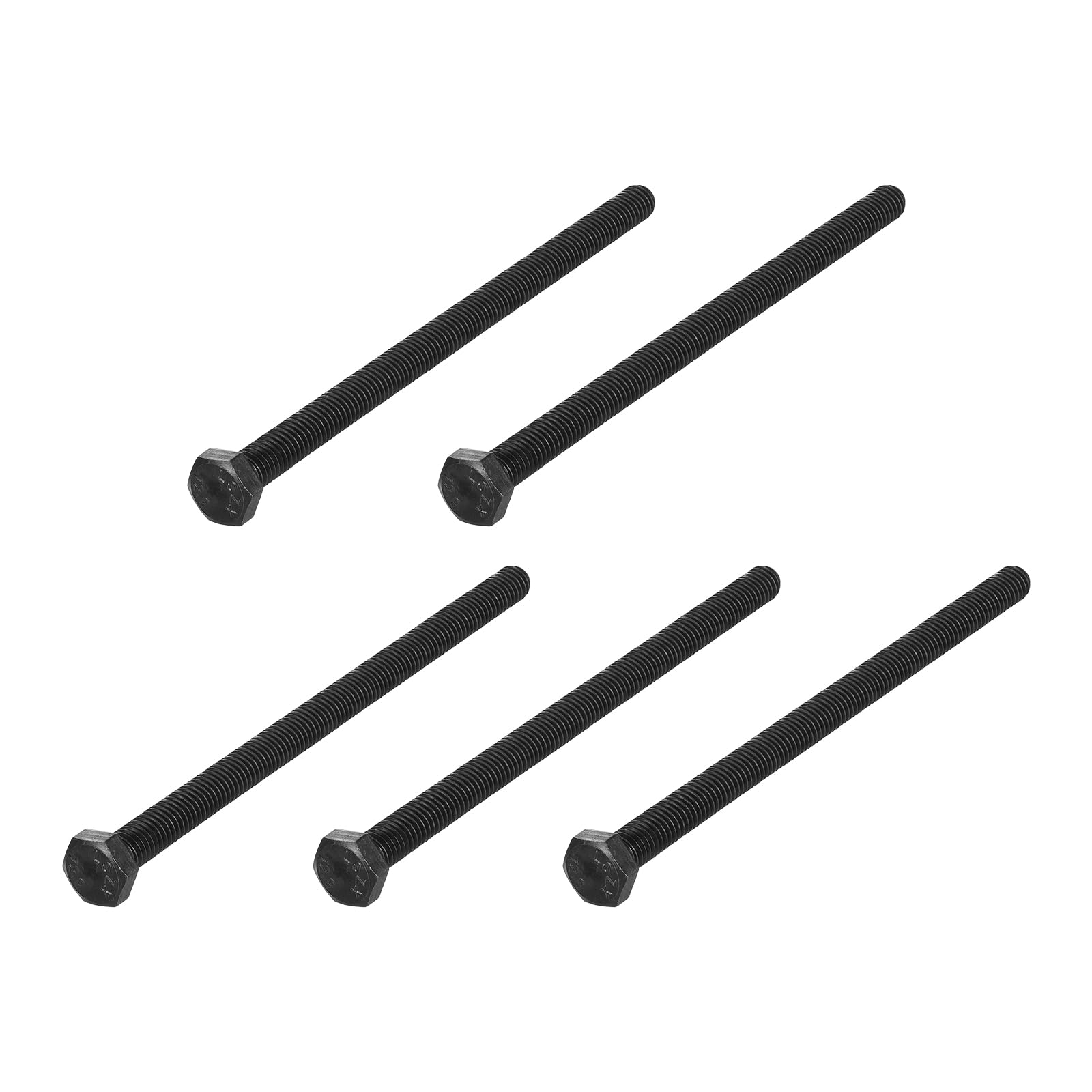 METALLIXITY Hex Bolts (M8-1.25x120mm) 5Pcs, Carbon Steel Fully Threaded Black Oxide, Coarse Thread UNC Hex Head Screw Bolt