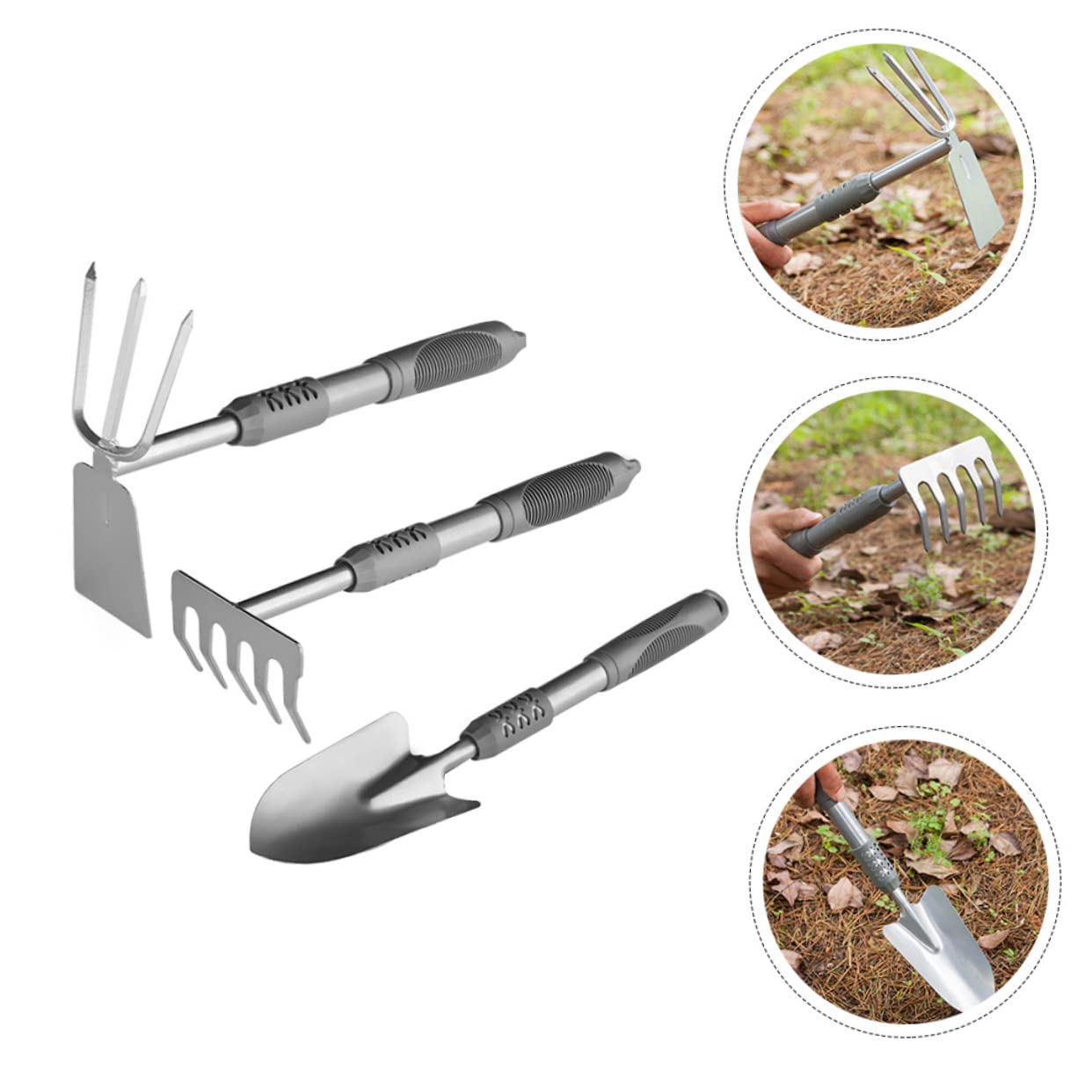 Kit D’Outils de Jardinage Intérieur, Pelle à Planter Les Plantes Succulentes 3 Pièces en Acier et PVC, Forte et Tranchante pour Désherbage et Transplantation