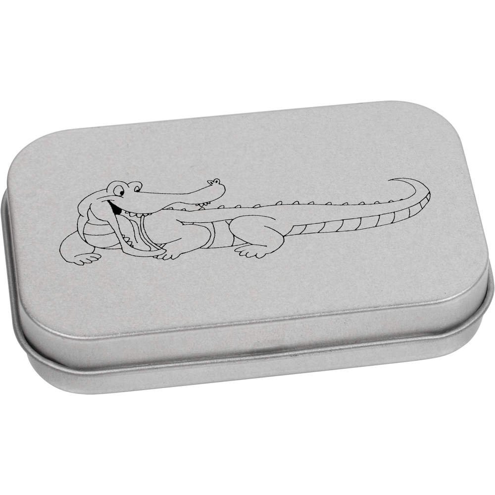 Azeeda 80mm 'Happy Crocodile' Metal Hinged Tin/Storage Box (TT00085156)