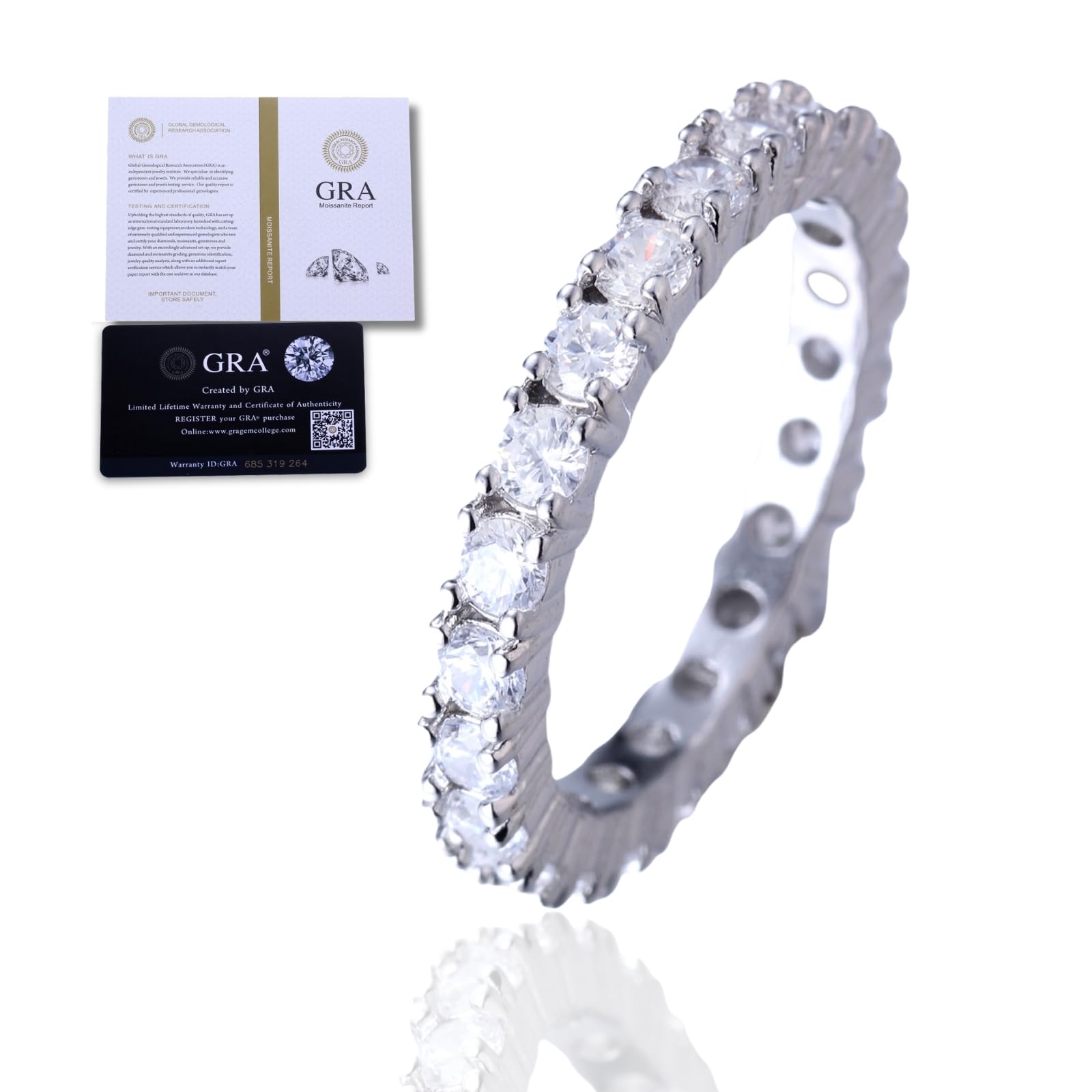 Halukakah 1 ct D-Farb Moissanit-Ring für Herren - V-Muster