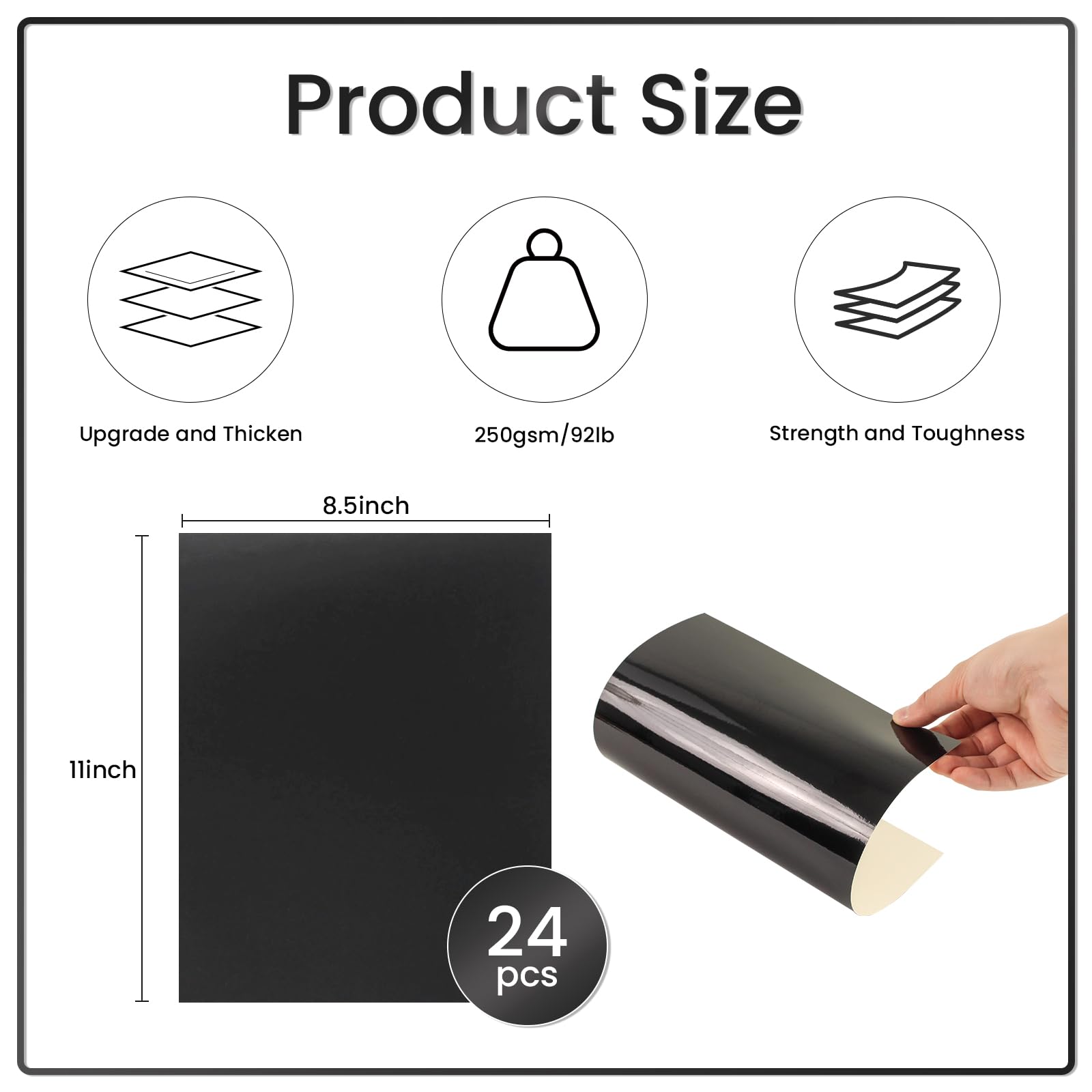24 Sheets Black Mirror Cardstock Paper A4 - Image 2