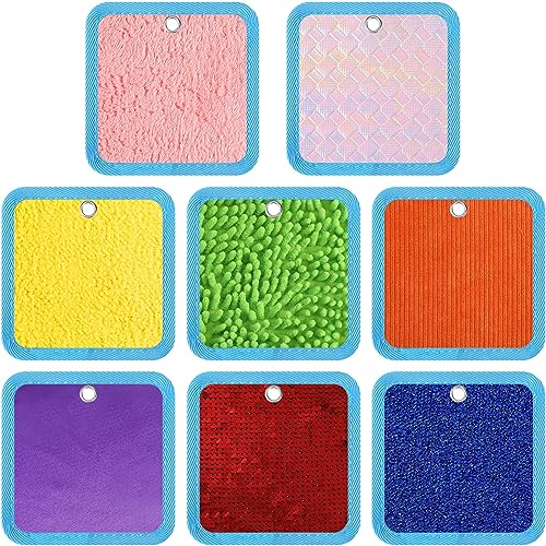 Image of Boao 8 Set Mini Sensory Mats Assorted Textured Play Mats Sensory Floor Tiles Educational Tactile Toys for Activity(4 Inch,Square)