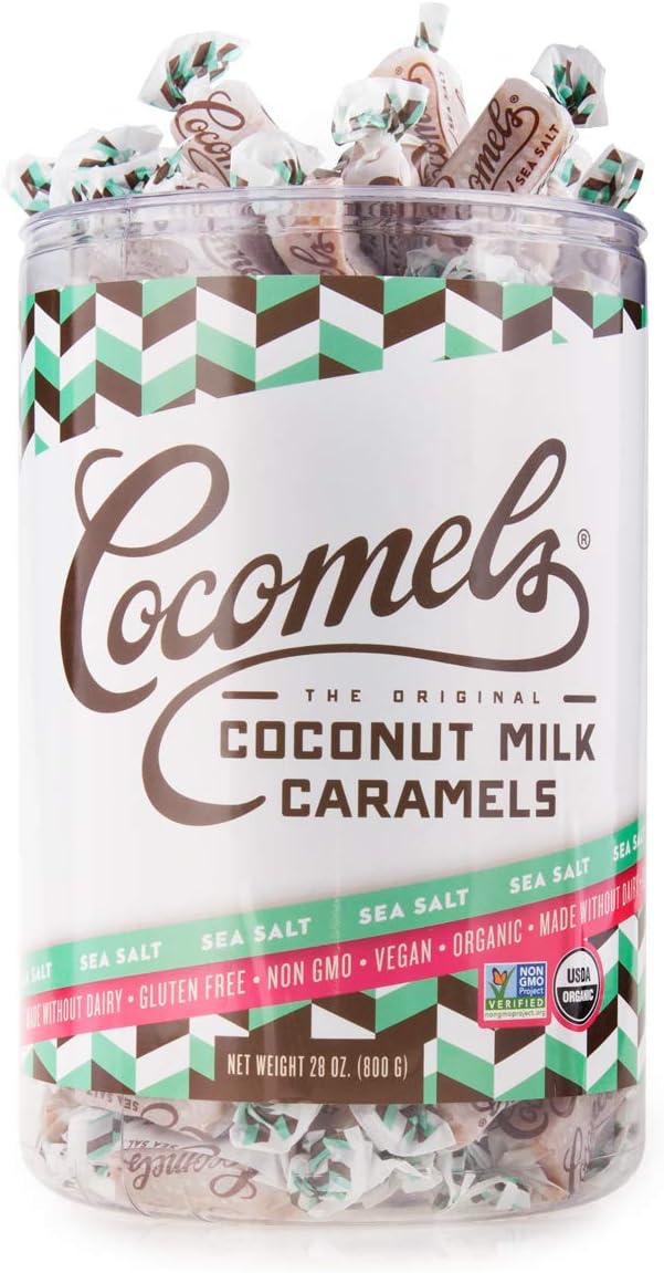 Cocomels Coconut Milk Caramels, Sea Salt Flavor, Organic Candy, Dairy Free, Vegan, Gluten Free, Non-GMO, No High Fructose Corn Syrup, Kosher, Plant Based, (28 oz Bulk Tub)