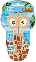 Tilibra - Tesoura Escolar Plástica 120mm Zoo Girafa - Tilibra