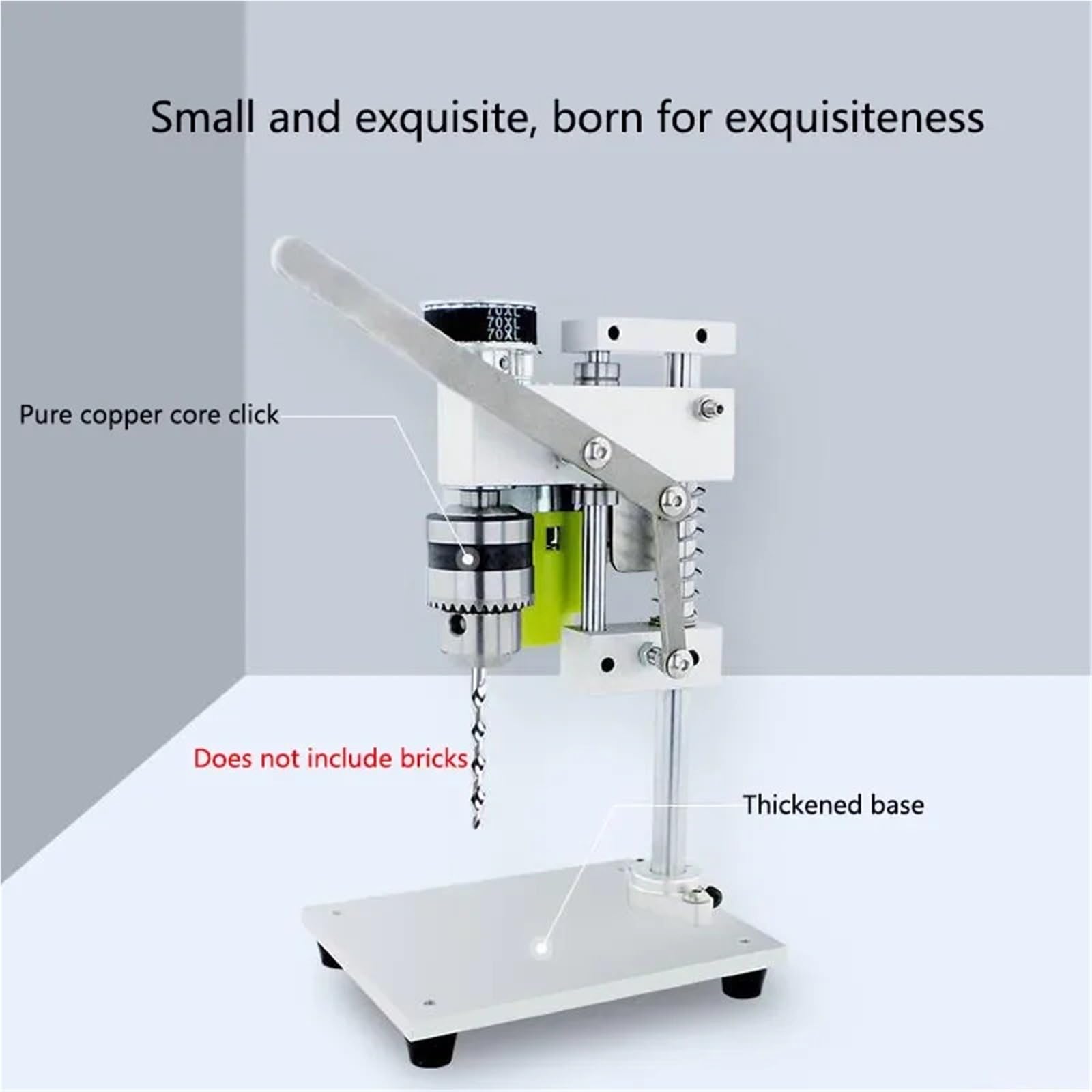 Taladro de Columna, Minitaladro de Banco eléctrico de Alta precisión de 100 W, con Mandril de 7 velocidades, for Madera y Metal.