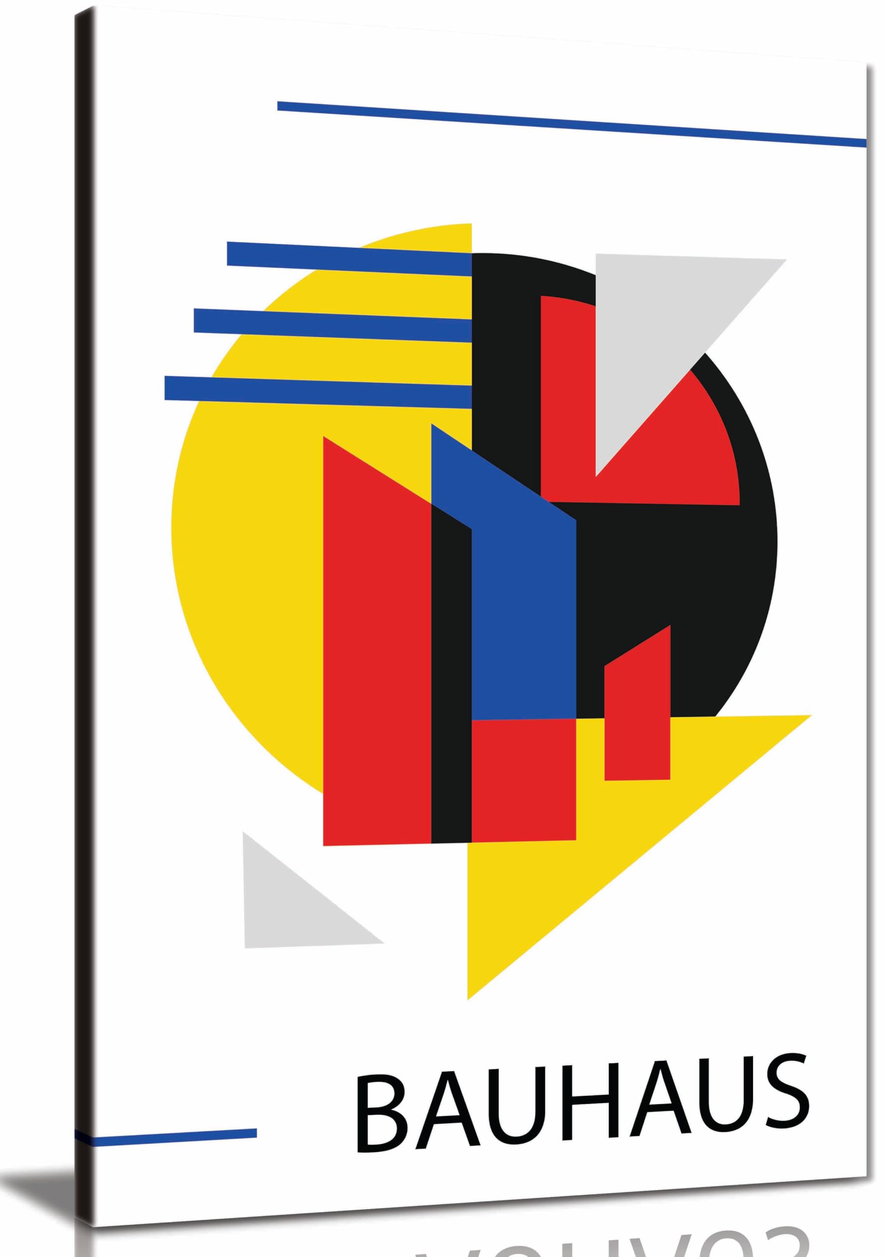 Bauhaus Series #2 Framed Canvas Print, Pictures for Home Walls, Bedroom, Living Room & Bathroom Decor 61x41cm (24x16in)