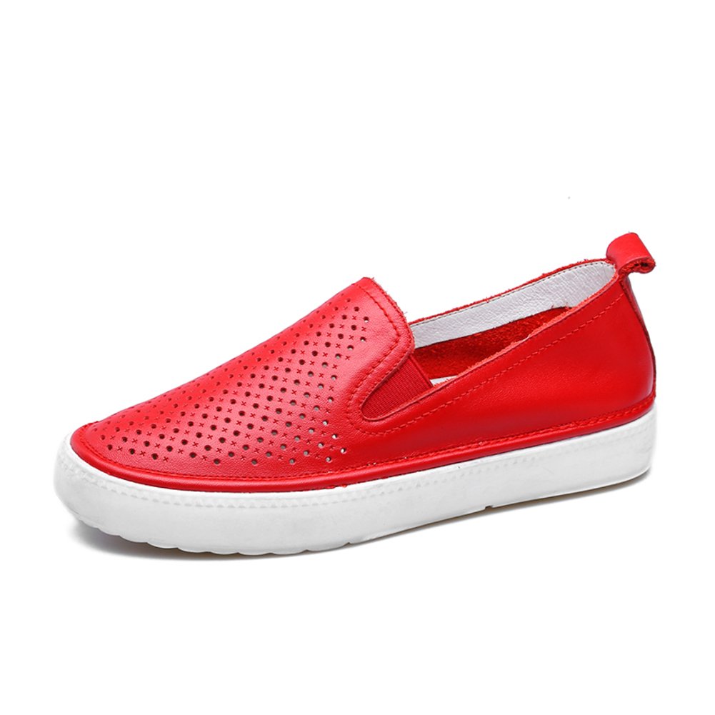 Mocassins en cuir respirants pour femme - Chaussures ajourées de confort casual taille 37