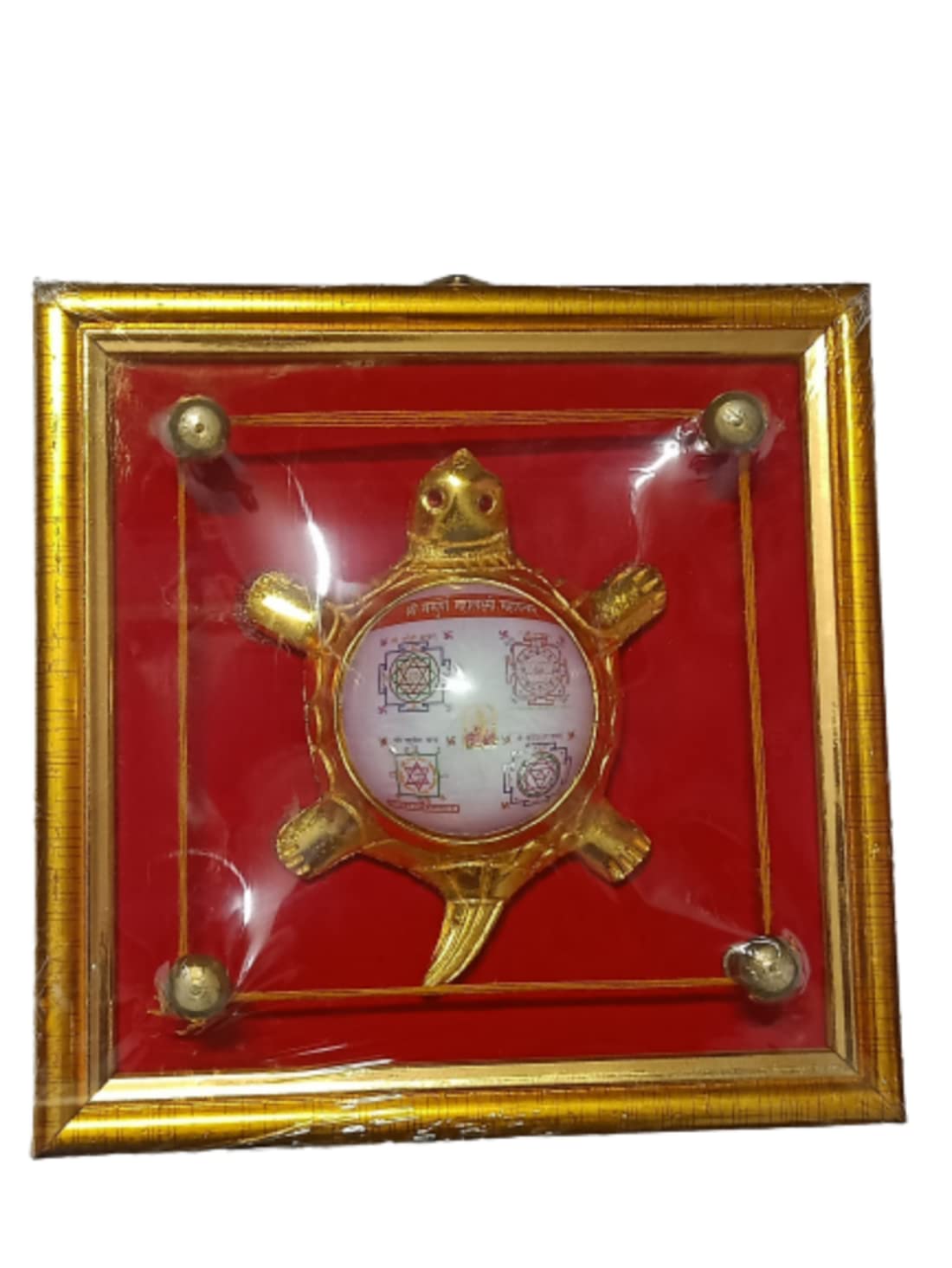 Balaji Traders- Tortoise Frame - Shri Shree Sampurna Sampoorn Mahalaxmi Yantra - For Pooja-Meditation-Home-Decor-Office Yantra vastu yantra business yantra office yantra health and Wealth Yantra success Yantra education yantra Pack of 1 (6×6 CM)