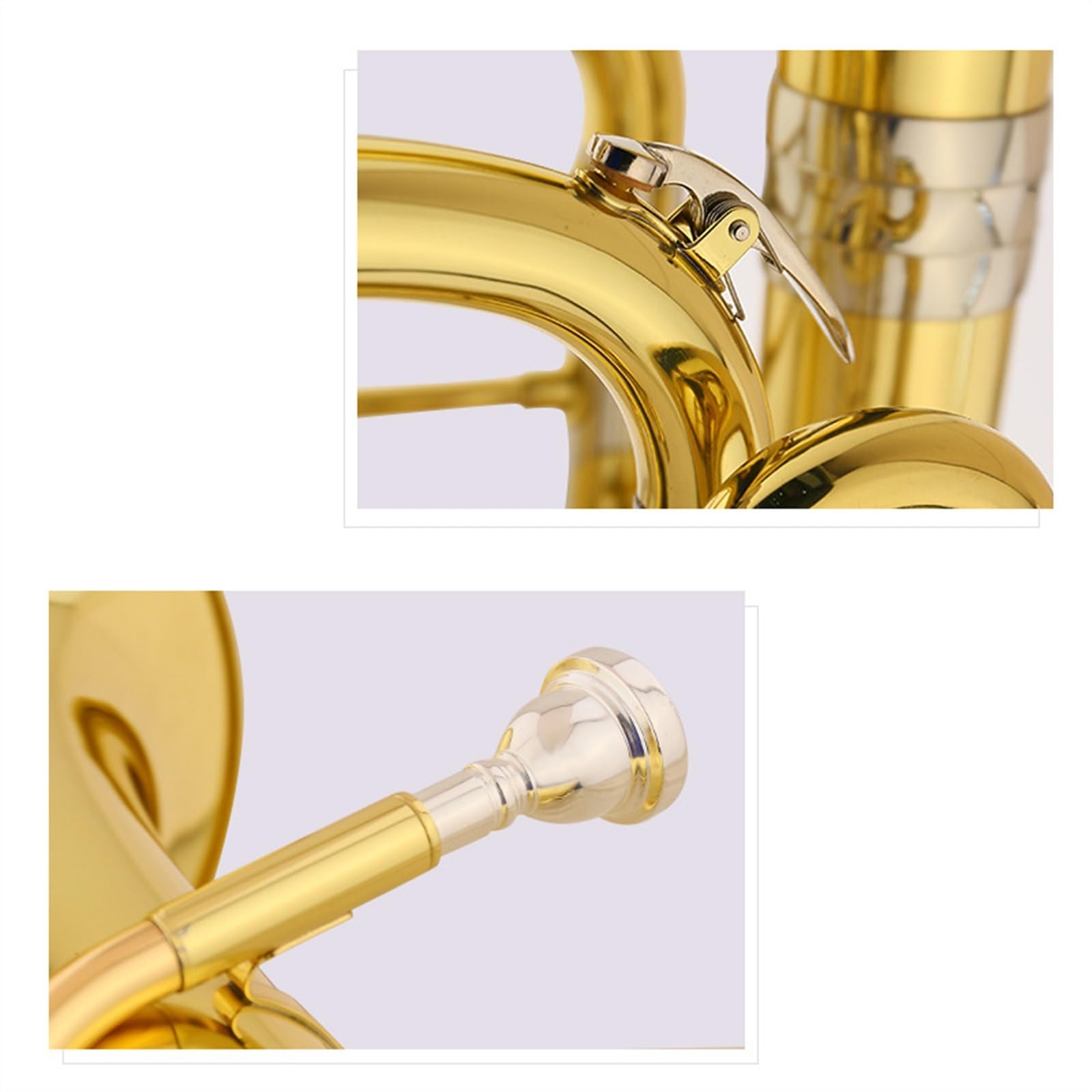 Euphonium Aus Messing, Goldfarben Lackiert, Professionelles Euphonium Mit 3+1 Tasten Und Zubehör Euphonium für Anfänger