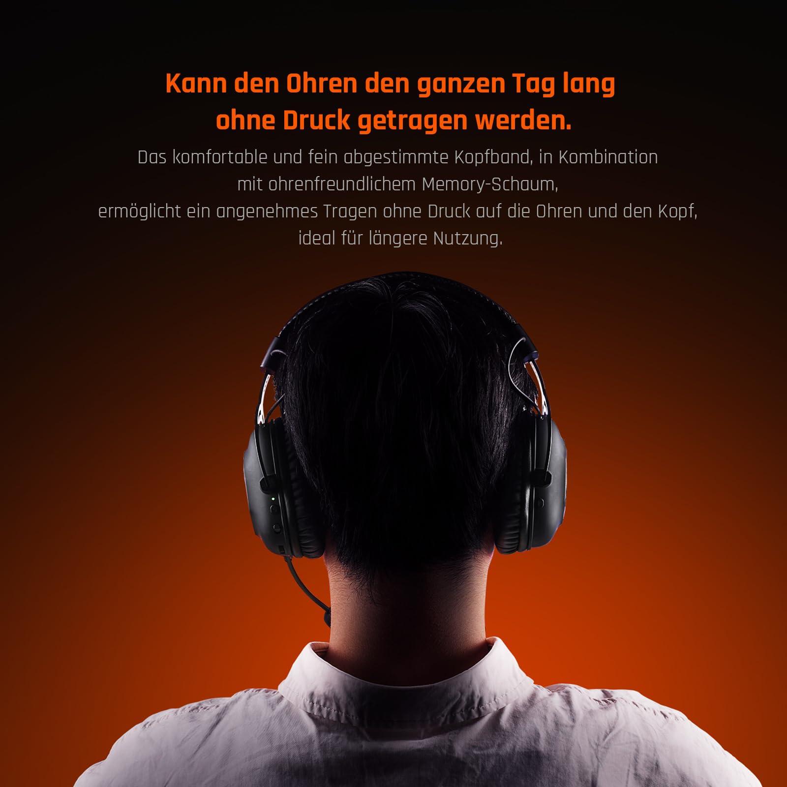 Black Shark Big Won zestaw słuchawkowy do gier, dźwięk przestrzenny, redukcja szumów, mikrofon pałąkowy z funkcją wyciszania, nauszniki ze sztucznej skóry, PC/Mac/Xbox One/PS4/Nintendo Switch, kolor