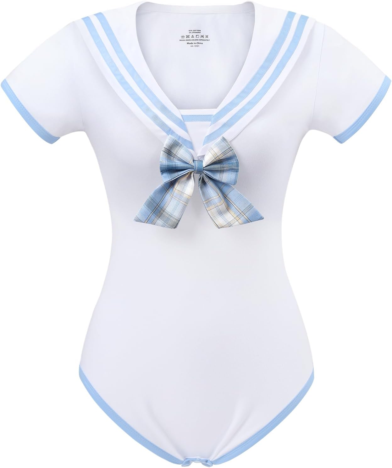 Littleforbig Cotton Romper Onesie Pajamas Bodysuit - Magical Girl Pastel Plaid Skirt Set