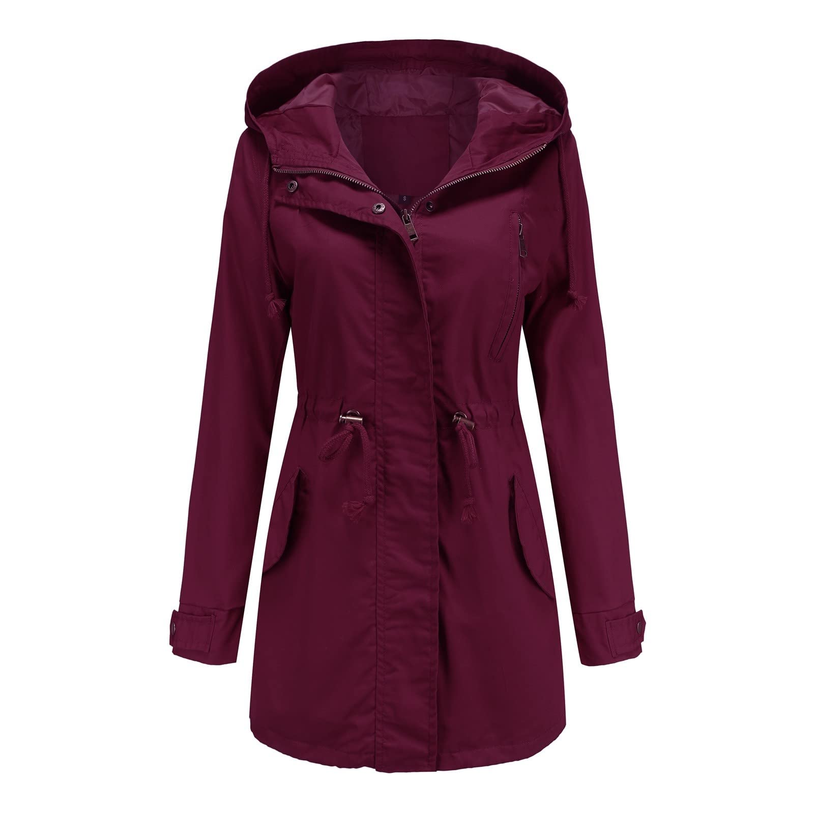 Generisch Chaqueta para silla de ruedas Active Outdoor Trench Windbreaker Abrigo con ligero, talla grande, chaqueta impermeable para mujer