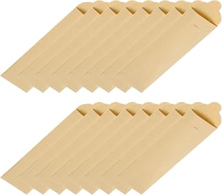 sourcing map 100 bolsas de papel para cubiertos desechables de 8 x 2.4 pulgadas, sellables, resistentes al aceite, bolsa de papel kraft para cubiertos, cucharas, palillos, color marrón