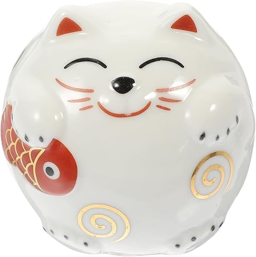 Kisangel Alcancía de cerámica para gatos, tarro de dinero para gatos, estilo japonés, para niños, para cumpleaños, Navidad, Año Nuevo, decoración