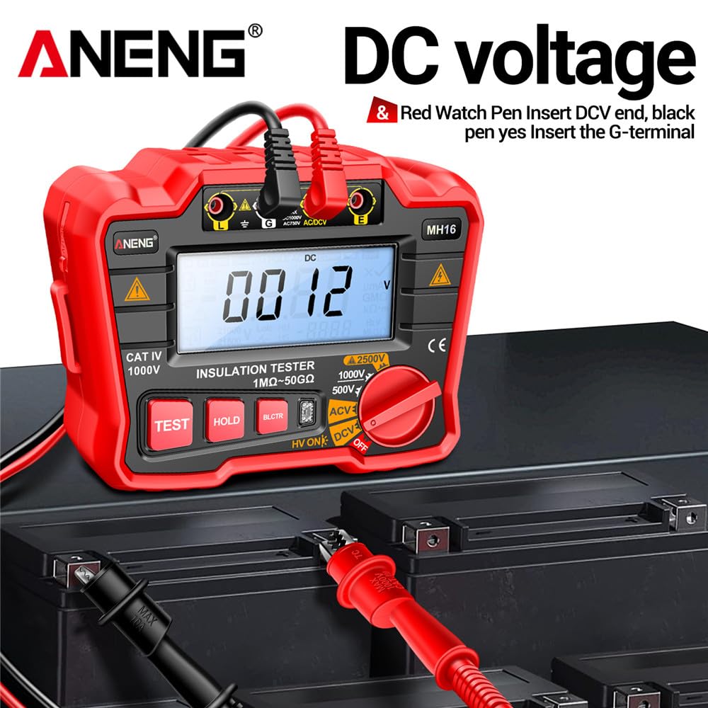 MH16 Insulation Resistance Meters High AC/DC Voltage Ohmmeter 2500V Tester Display Resistor Testing Megohmmeter Tools