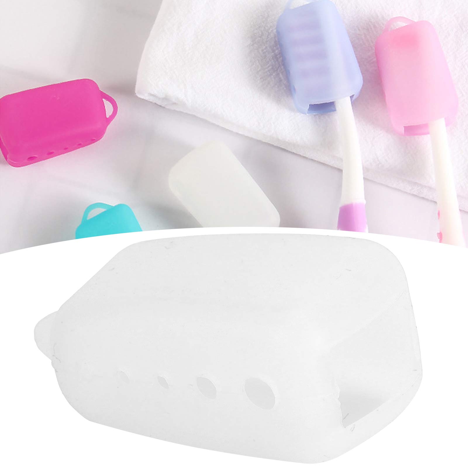 Entatial White,Transparent Toothbrush Case, Silicone Toothbrush Covers Protective Tooth Brush Coverings Toothbrush Travel Case Toothbrush Head Cover Electric Toothbrush For Home Travel Camping(Transparent White)