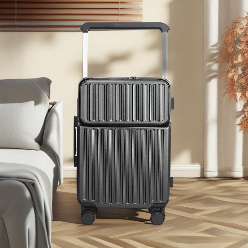 Carry on Luggage Airline Approved, 20 Inch Hard Sided Luggages with Spinner Wheels Carry-On Luggage with Spinner Wheels Carry-On Suitcase - TSA Lock with Front Opening, Grey, 20Inch2