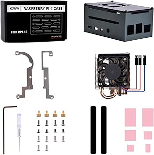 KieTeiiK Efficient Cooling Solution For RaspberryPi4B Metal Case Kit Support And Thin Ice Tower Cooler Stylish Aluminum Case Kit For RaspberryPi4B With Thin Ice Tower Cooler Unleash Your Creativity
