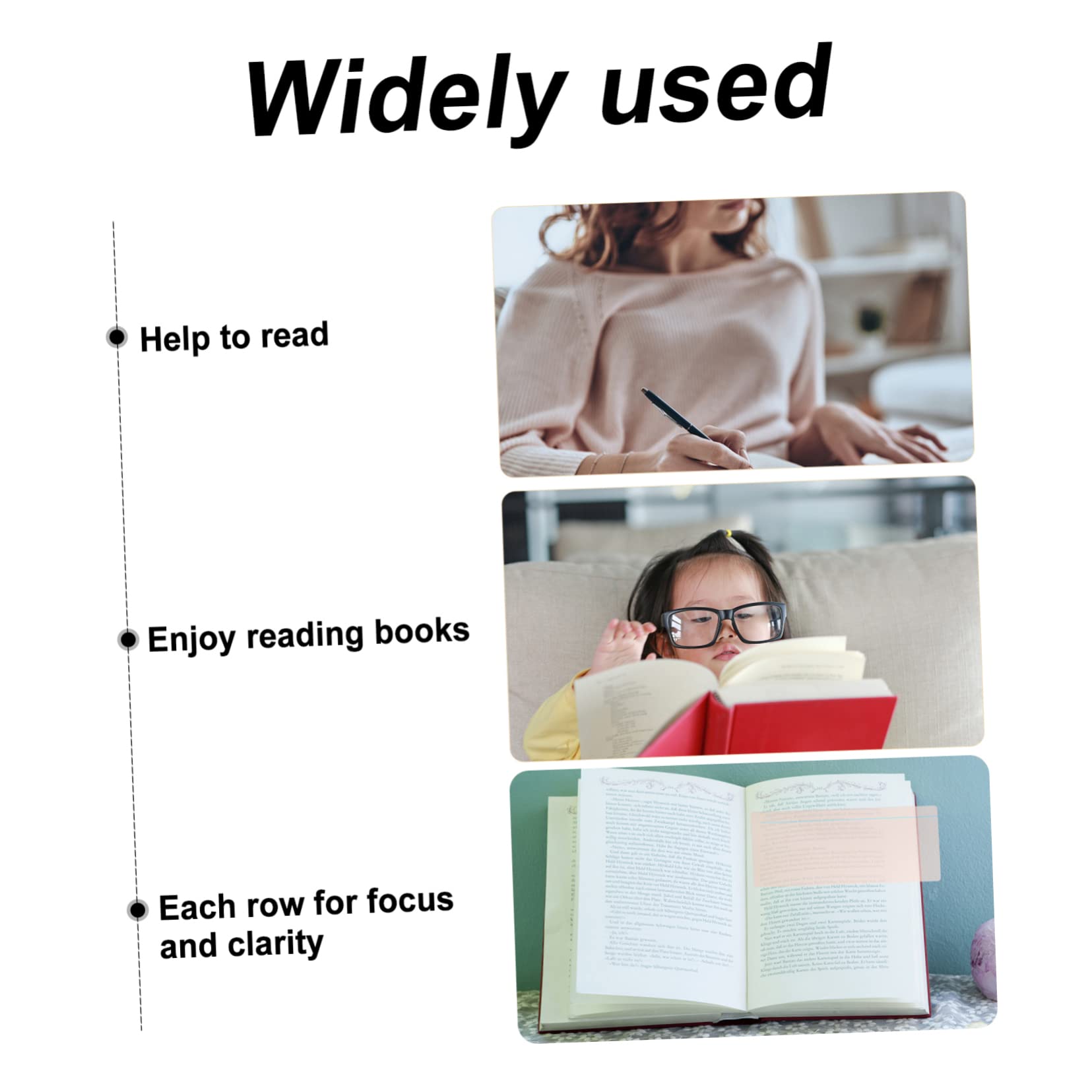 jojofuny 3 Set Striscia Luminosa Di Aiuto Alla Lettura Divisori Adesivi Etichette Adesive Segnalibri Bookmark Strisce Di Lettura Guidata Evidenzia Le Strisce Di Lettura Pvc 8 Pezzi*3