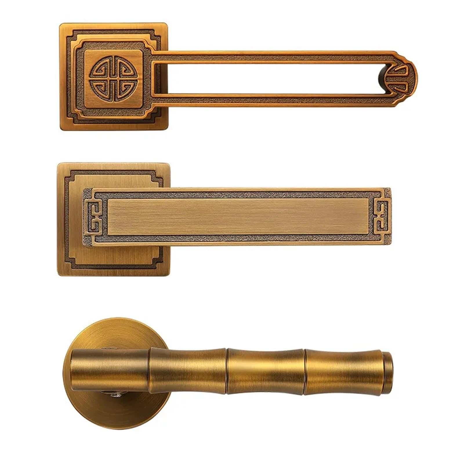 Sxolcoufoh Pumpkin Antique Bronze Indoor Home Room Door Bedroom Split Wooden Handle Lock 1Pcs(Pumpkin)