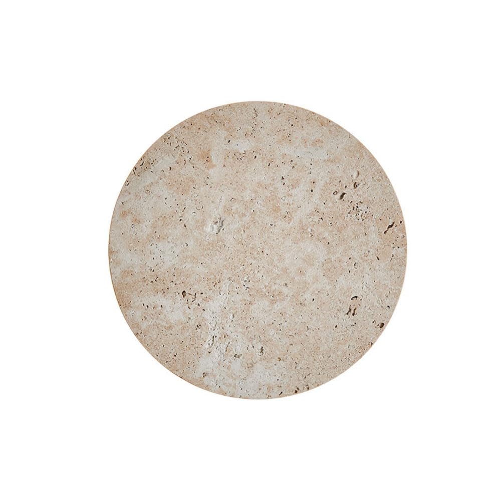 STUIJKVSZ Wabi Sabi Wall Sconces Light Bathroom Wall Vanity Lights 18W Round Natural Stone Wall Mounted Lamp For Bedroom Tri-color Large Travertine Night Light For Hallways Living Room Aisle
