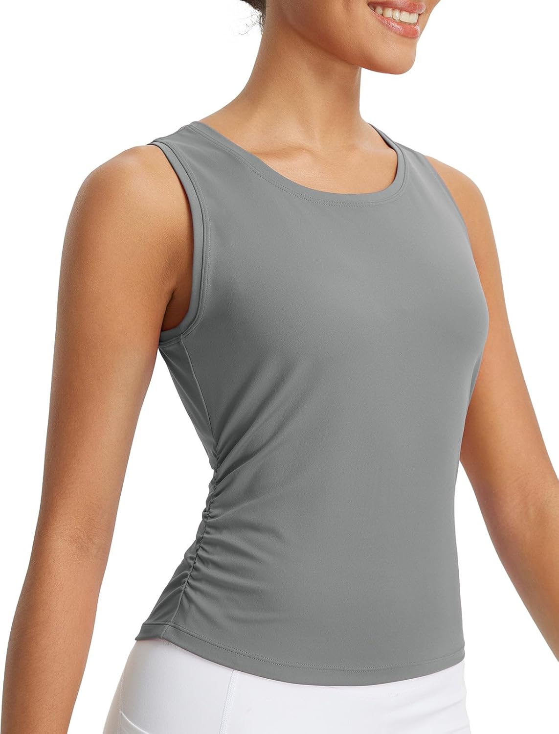 baleaf Women's Workout Tank Tops Sleeveless Athletic Gym Shirts Fitted Crop Tops Yoga Tennis Running