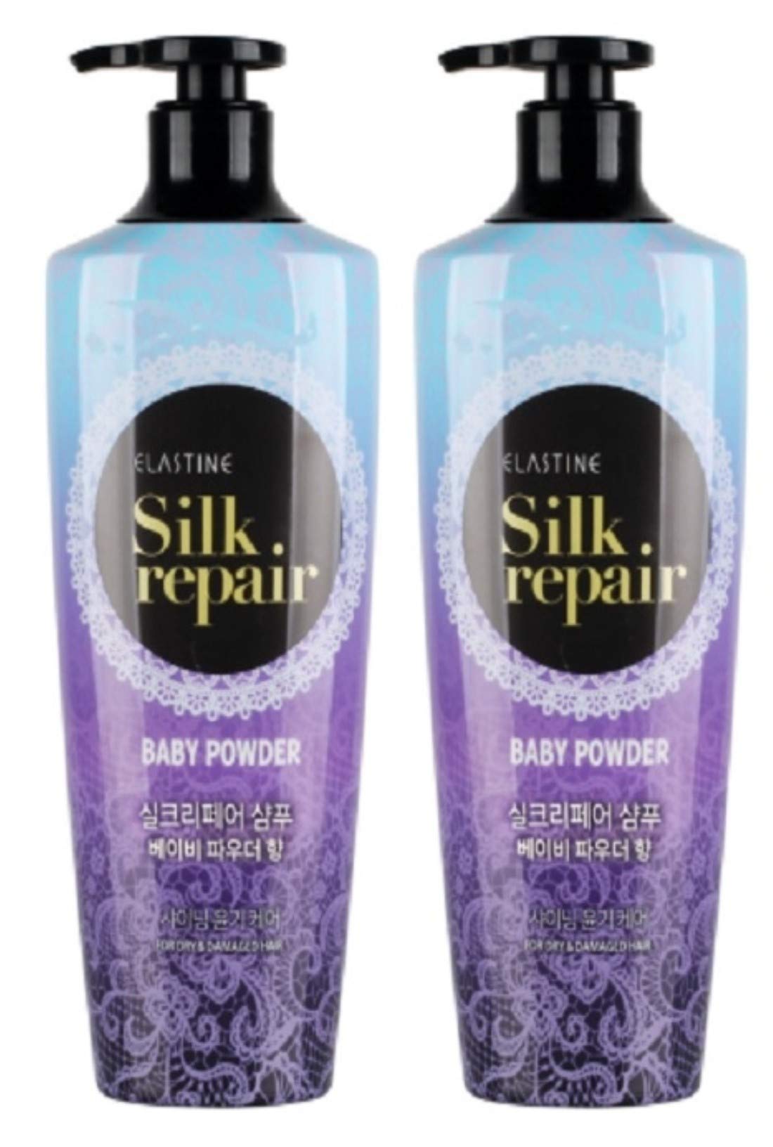 Silk Repair Shampoo Baby Powder Scent x 2 Pack (550ml 18.6 Fl.oz/each)