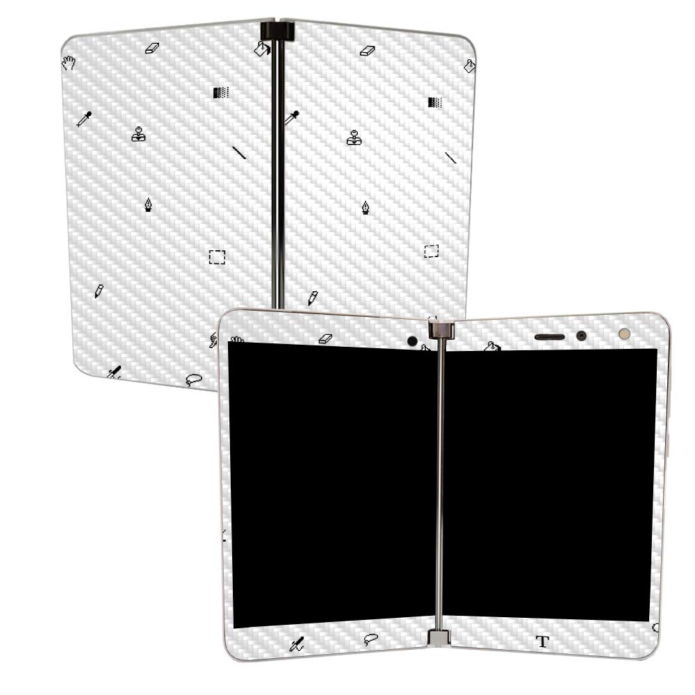 MightySkins Carbon Fiber Skin for Microsoft Surface Duo - Pixel Pattern | Protective, Durable Textured Carbon Fiber Finish | Easy to Apply | Made in The USA