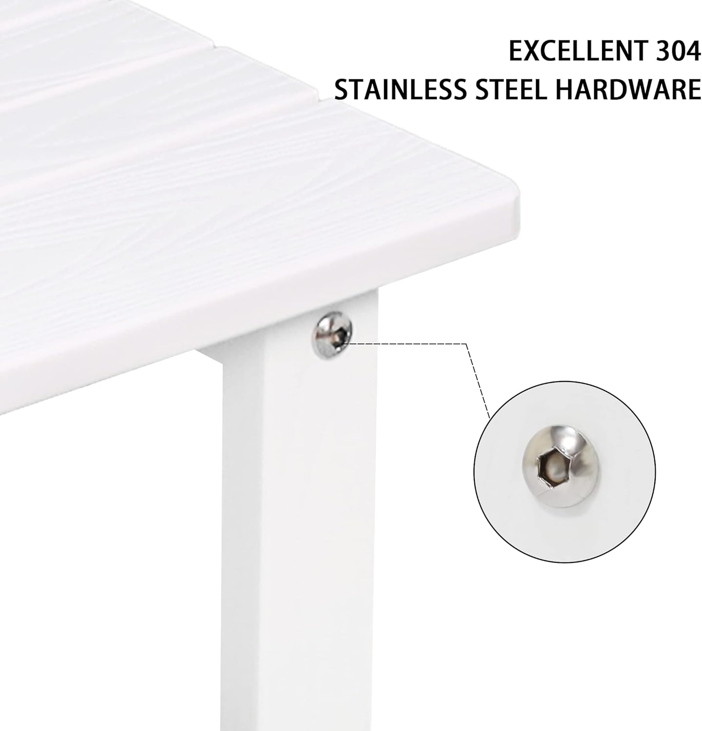 Byzane Double Adirondack Side Table, Patio Outdoor End Table Weather Resistant,Rectangular Table for Patio, Garden, Lawn, Indoor Outdoor Companion, White : Patio, Lawn & Garden