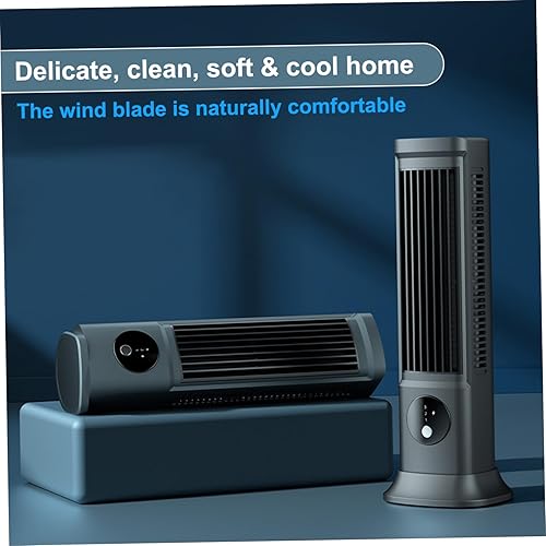 Miniatura 4 de Bladeless Tower Fan Tower Fan 3 Speeds 10.6" Bladeless Portable Low-Noise, Wide-Angle Oscillating USB Rechargeable Desk Standing Table