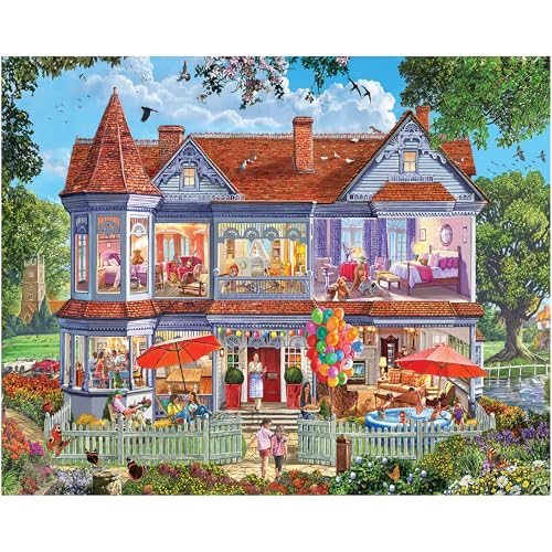White Mountain Rompecabezas de 1000 piezas Casa de Vacaciones de Verano, Piezas Grandes, Regalo para Adultos y Familia, 24"x30"