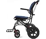 Care-Parents 軽量車椅子 介助用車いす アルミ製 折りたたみ式 軽量コンパクト車椅子 衝撃吸収性 透気性 介助ブレーキ付き 可伸縮キャリハンドル付き 屋内用 外出用 旅行用 (CP-0903青色)