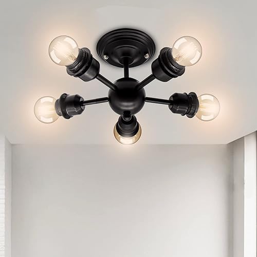 Lámparas de techo para Techo Modernas, lámpara de techo semiempotrada sin pantalla para cocina, dormitorio, pasillo, cafetería, casa de campo