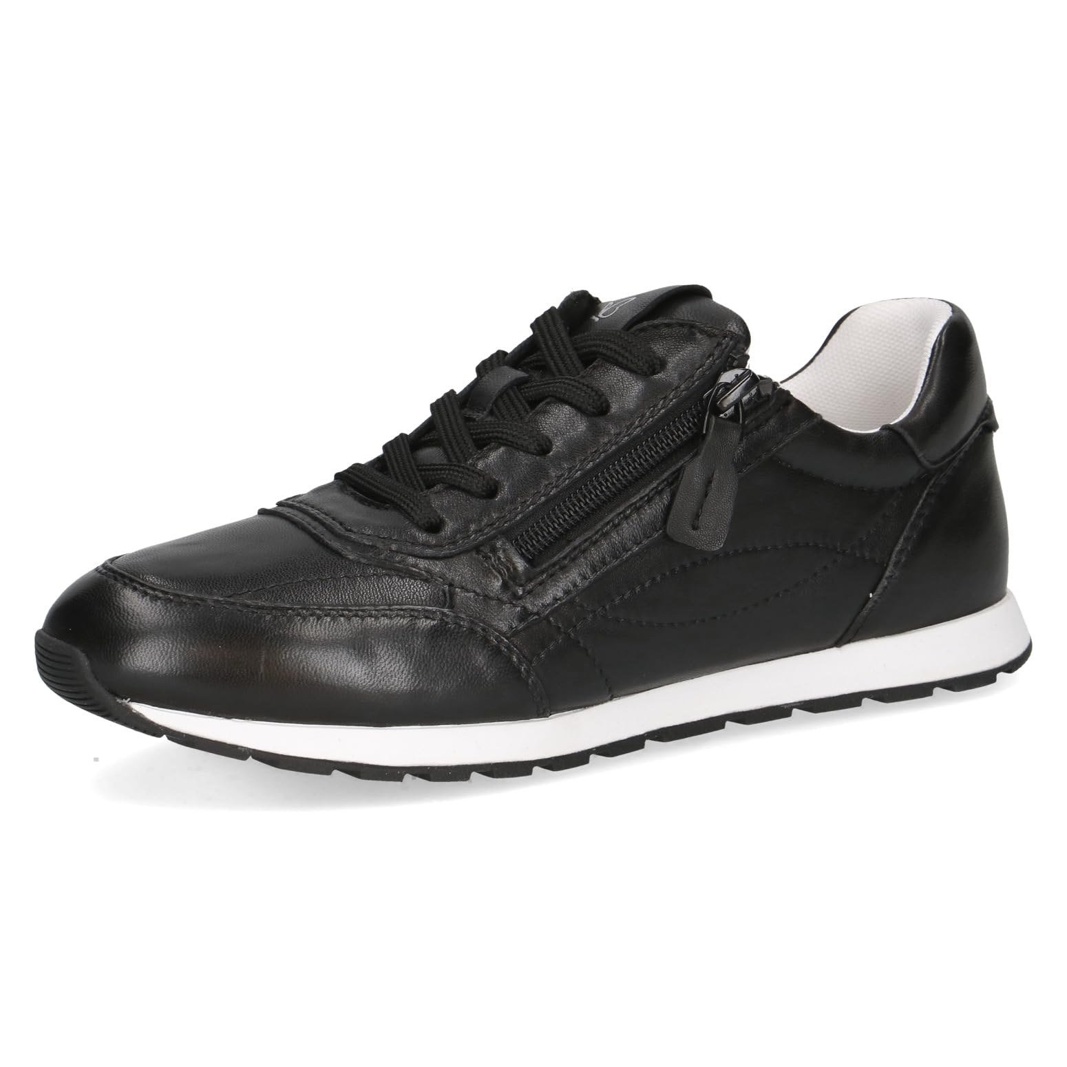 CAPRICE Women's Leather Sneakers, Black (Black SOFTNAP.), 6 UK