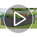 Quictent Galvanized Raised Garden Bed 8x4x2 Ft Tall Metal Planter Box for Vegetables Bottomless for Backyard, 2 Tomato Cages Included, 22.04" Deep, Dark Grey