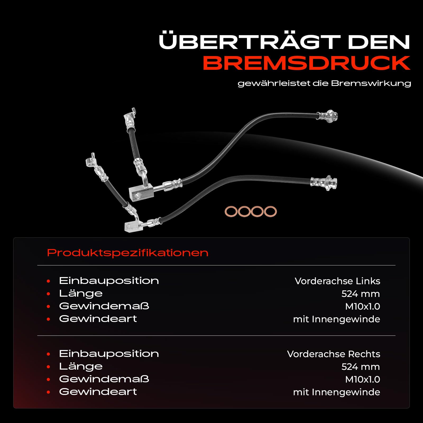 Frankberg 2 mangueras de freno delanteras izquierda y derecha 46210ZV01B | Compatible con: QX56