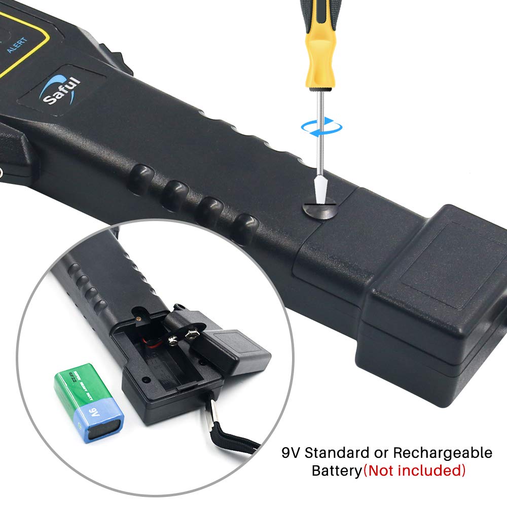 Détecteur de métaux portable de sécurité portable réglable Sensibilité sonore Vibration Alertes Détecte les armes Couteaux Scanner à vis Détecte