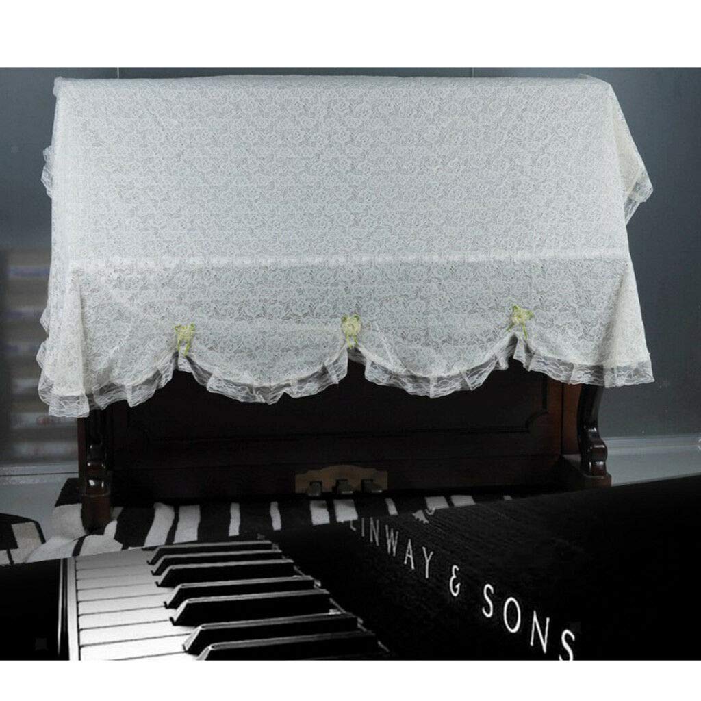 BIG BOOM® 1pc Upright Piano Cover Lace Dust Cover for Piano Parts Accessories Beige