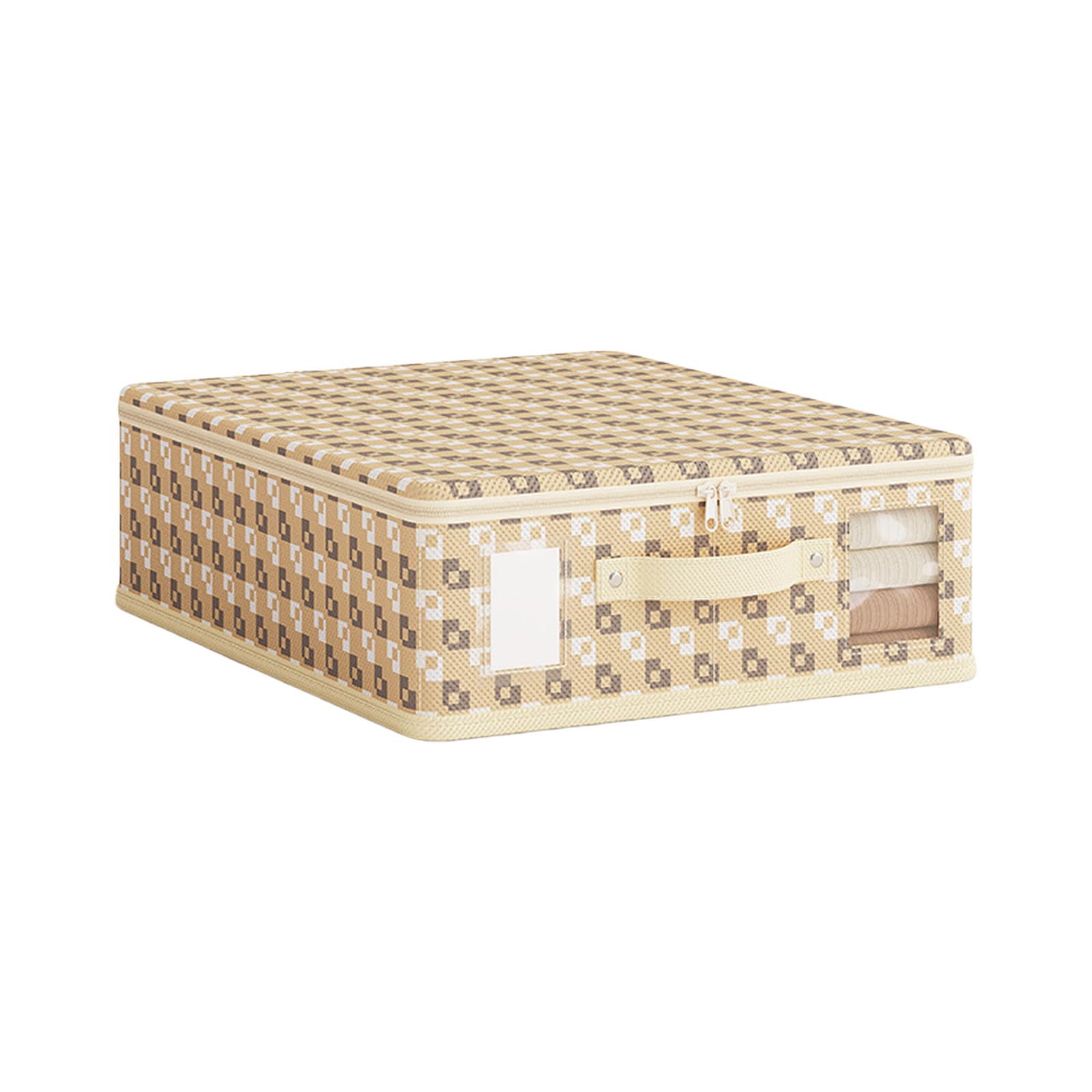 HDOYTXXM Clothes Storage Container, Zippered Nonwoven Box for Home Organization & Space Optimization Foldable Storage Box with Zippered Lid