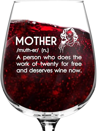 Mother Definition - Regalos divertidos de copa de vino para mamá, regalo de cumpleaños premium para ella, mejor amiga, idea de regalo única