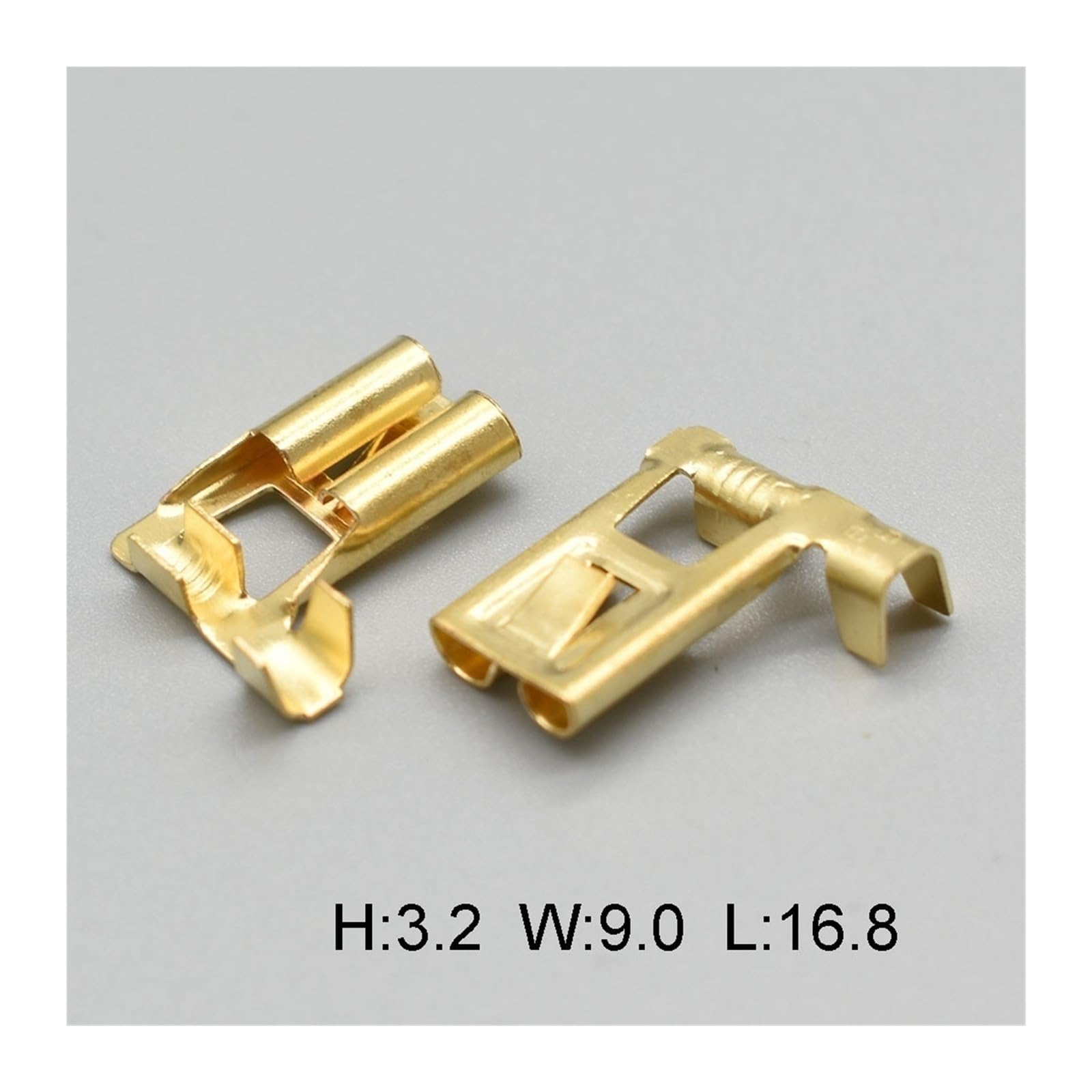Lot de 50 à 200 cosses à sertir en laiton DJD031-2, connecteurs femelles à fourche H4 9003, angle de courbure de 7,8 mm, broches de prise de voiture(Brass,Package 200Pcs)