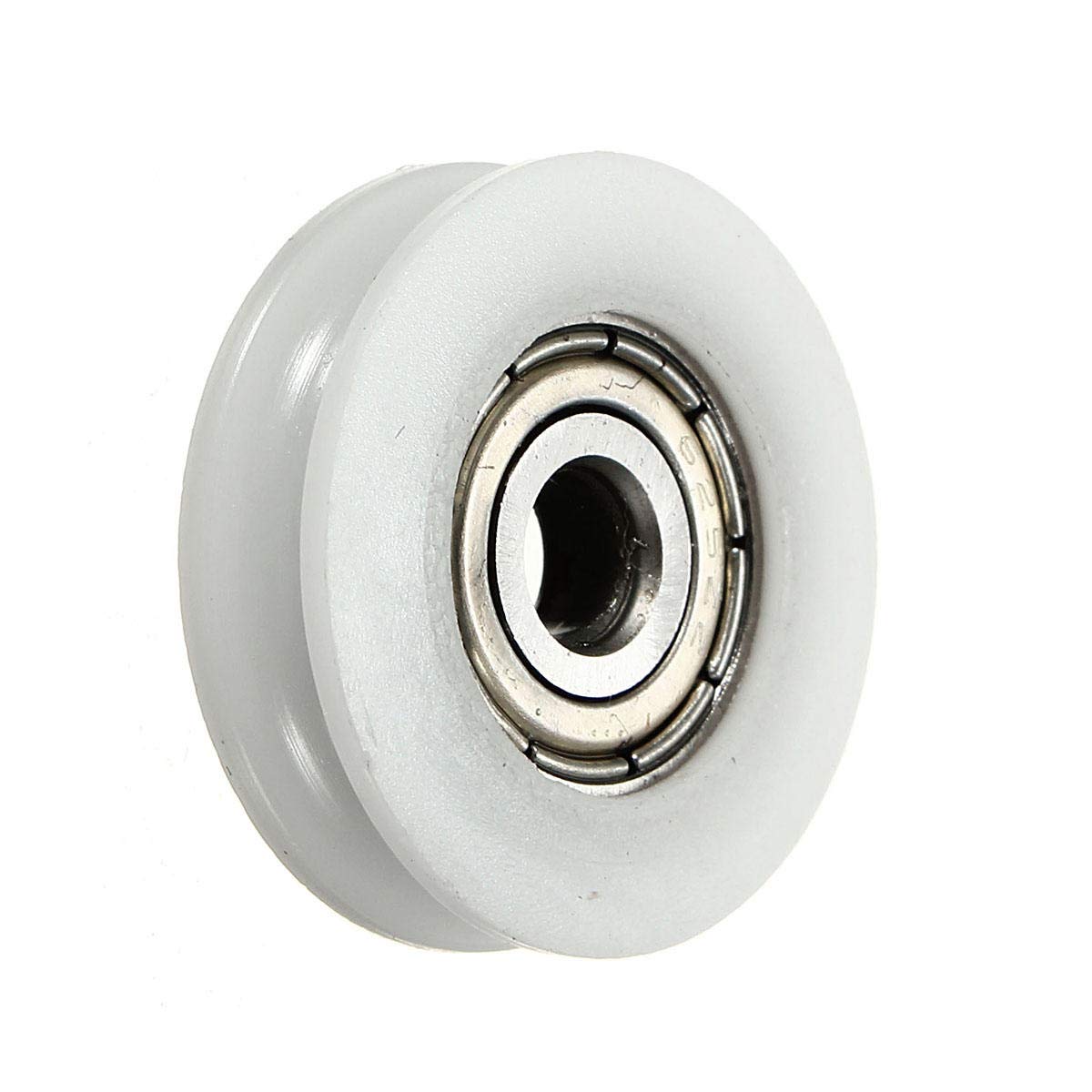 RCGKNNMUZ 4pcs 5x24x7mm U Groove Nylon Round Pulley Wheel Roller for 3.8mm Rope Ball Bearing