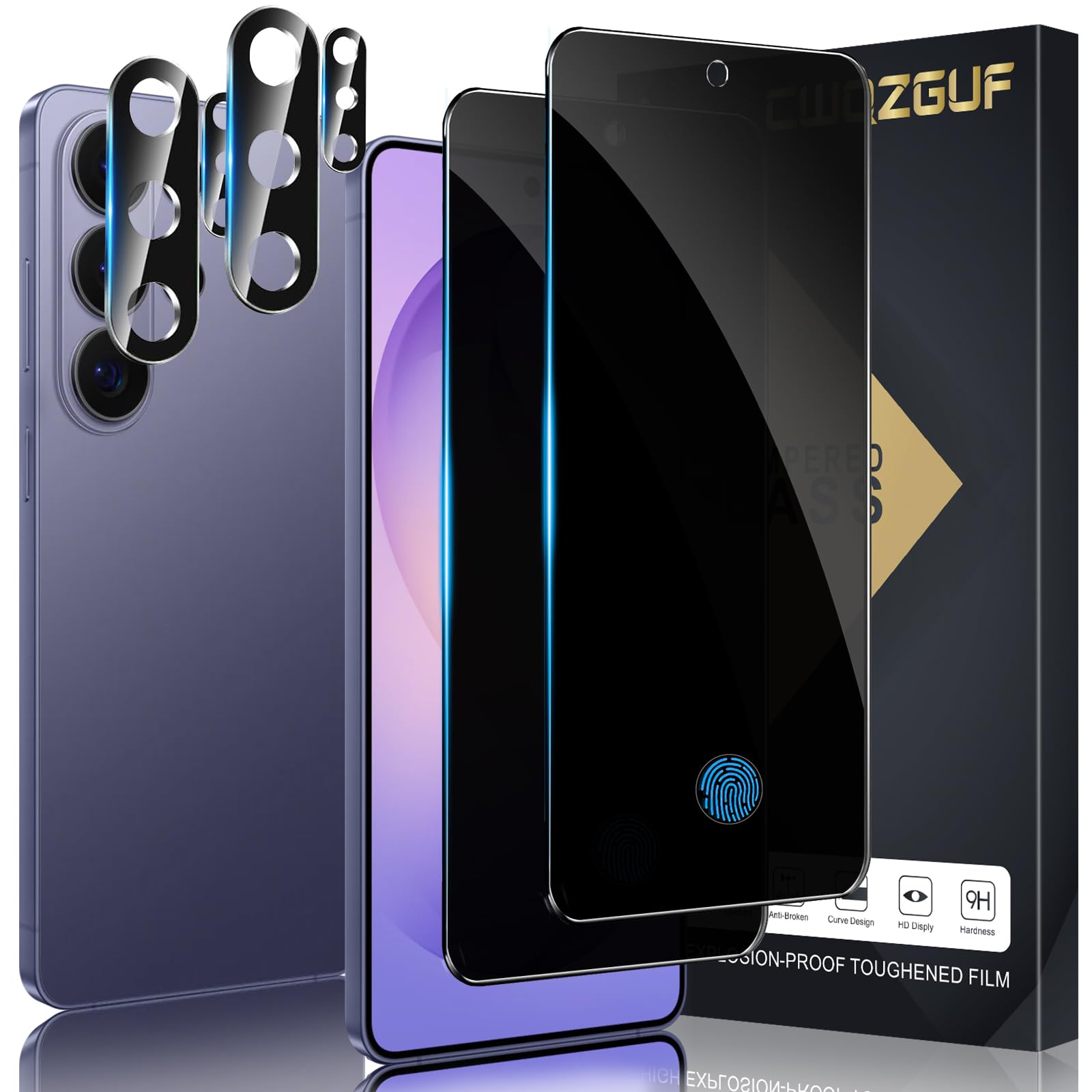 Photo 1 of [2+2 Pack] Privacy Screen Protector Compatible with Galaxy S26 Ultra 5G - 2 Tempered Glass + 2 Camera Lens Protectors, Anti-Spy, Bubble Free, 9H Hardness, Scratch Resistant, Easy Installation