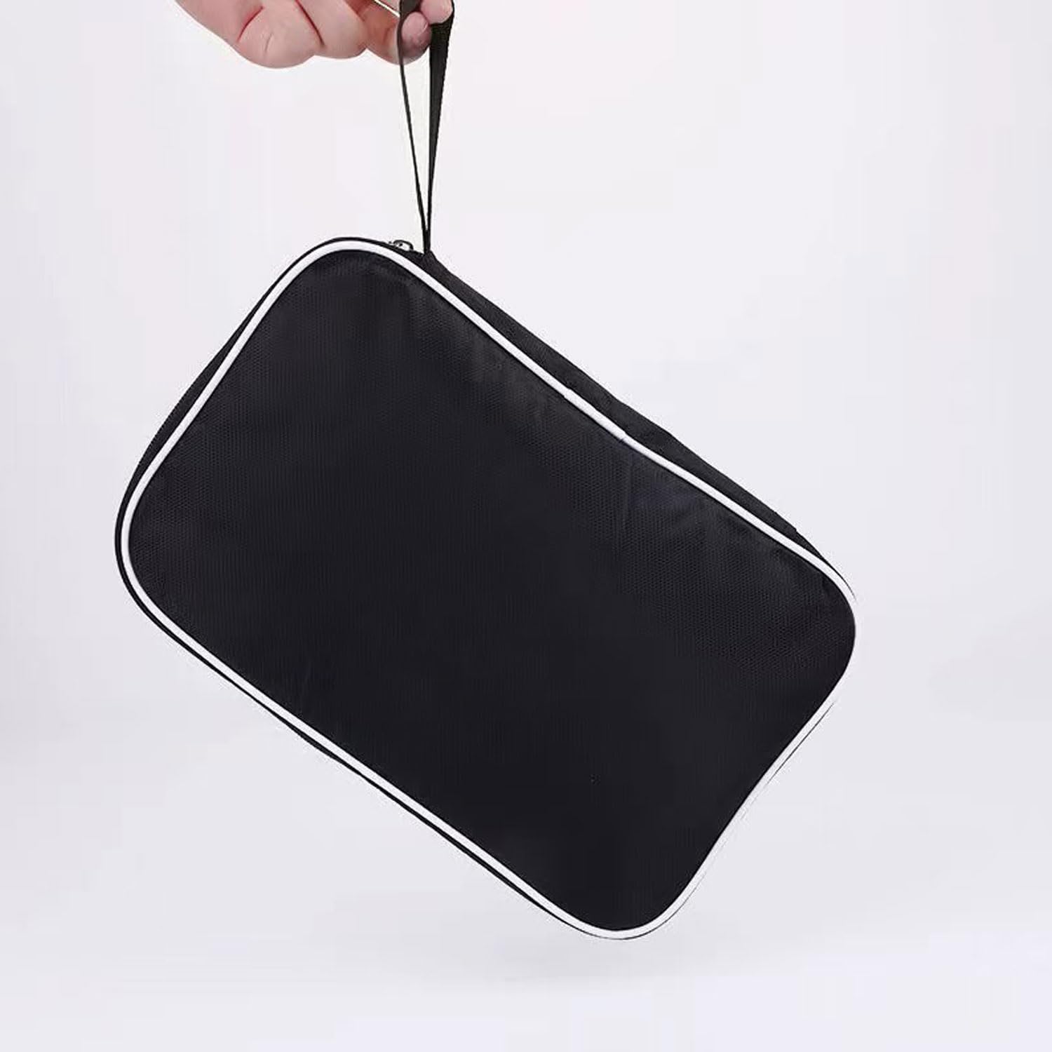 Housse Raquette de Tennis de Table Étui Portable Noir pour 2 Raquettes et 3 Balles, Sac de Transport Ping Pong, Léger et Résistant (Polyester)
