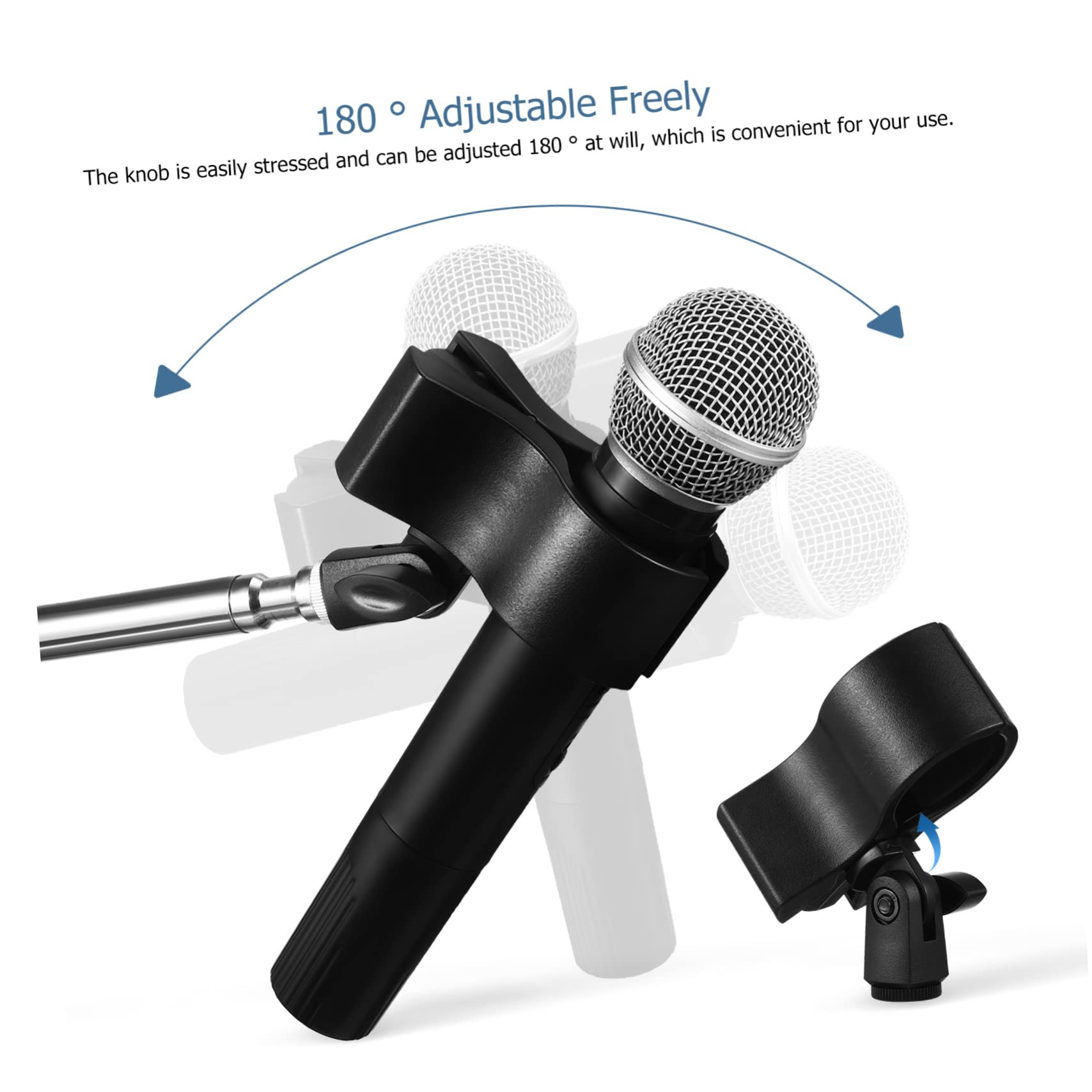 YARNOW 3Pcs Adjustable Mic Clip Holders Premium Microphone Holders for Stand Reusable Drop Resistant for Broadcasting Recording Studios